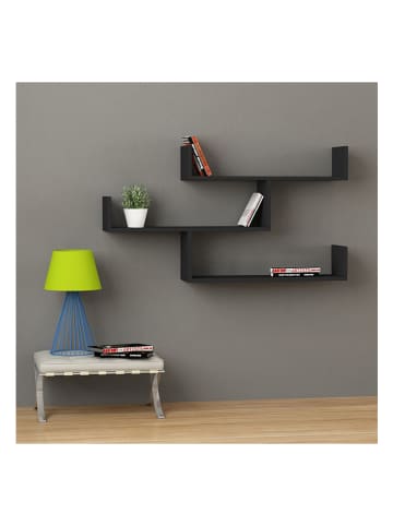 Evila Wandregal "Tibet" in Schwarz - (B)120 x (H)67 x (T)22 cm