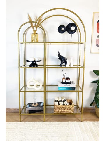 Evila Bücherregal in Gold - (B)100 cm - (H)175 cm - (T)30 cm