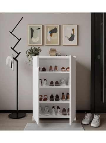 Evila Schoenenkast wit - (B)60 cm - (H)97 cm - (D)34 cm