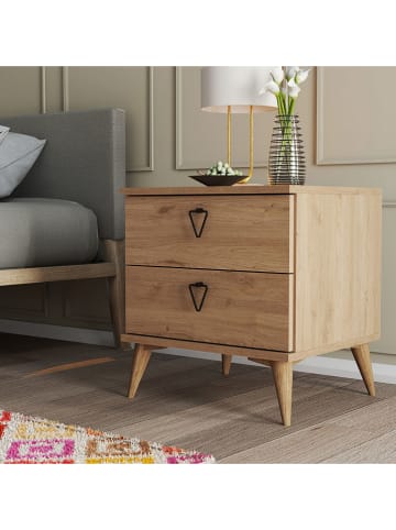 Evila Nachtkastje lichtbruin - (B)52 cm - (H)55,1 cm - (D)45 cm
