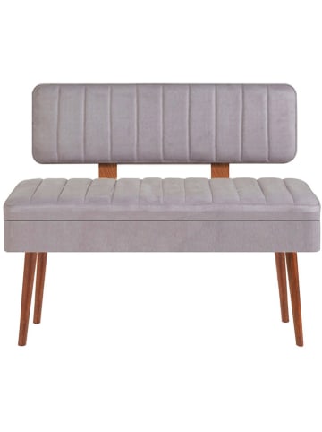 Evila Bank met opbergruimte "Vina" grijs/bruin - (B)110 x (H)82,5 x (D)40 cm
