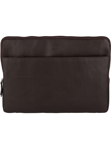 Burkely Leren laptopetui "Josh" donkerbruin - (B)41 x (H)30 x (D)2 cm