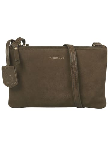 Burkely Leren schoudertas "Soul Sem" kaki - (B)25 x (H)15 x (D)3 cm