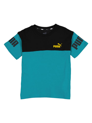 Puma Shirt "P PWR CLB" in Türkis/ Schwarz