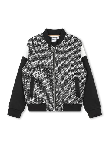 Hugo Boss Kids Cardigan in Schwarz/ Weiß