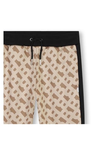Hugo Boss Kids Spodnie dresowe w kolorze beżowo-czarnym