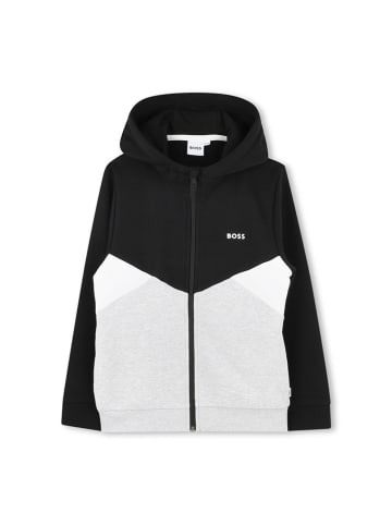 Hugo Boss Kids Sweatjacke in Schwarz/ Grau