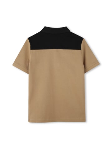 Hugo Boss Kids Koszulka polo w kolorze jasnobrązowo-czarnym