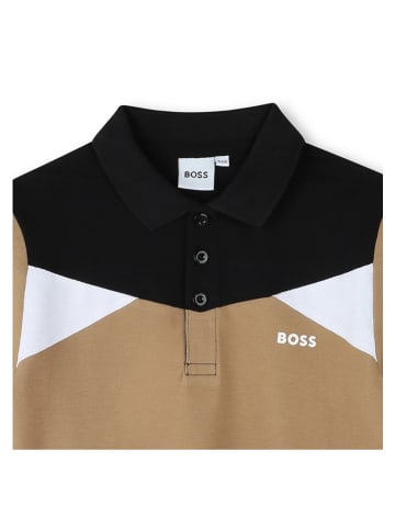 BOSS Koszulka polo w kolorze jasnobrązowo-czarnym