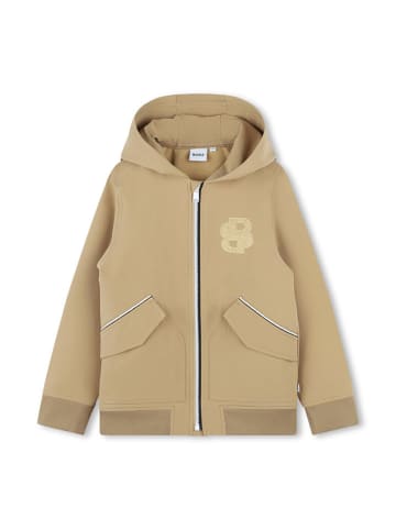 BOSS Sweatjacke in Beige