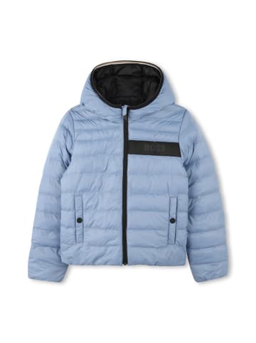 Hugo Boss Kids Dwustronna kurtka pikowana w kolorze błękitno-czarnym
