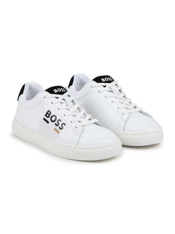 Hugo Boss Kids Skórzane sneakersy w kolorze białym