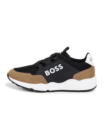 BOSS Skórzane slippersy w kolorze jasnobrązowo-czarnym