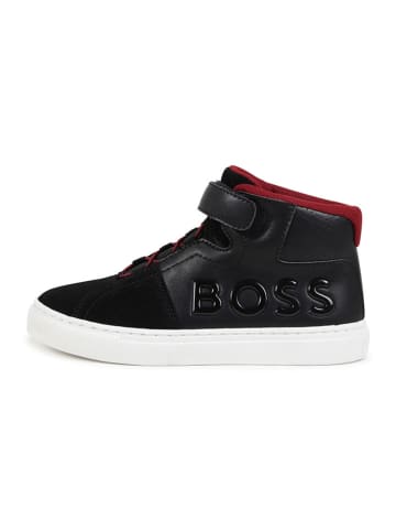Hugo Boss Kids Leren sneakers zwart