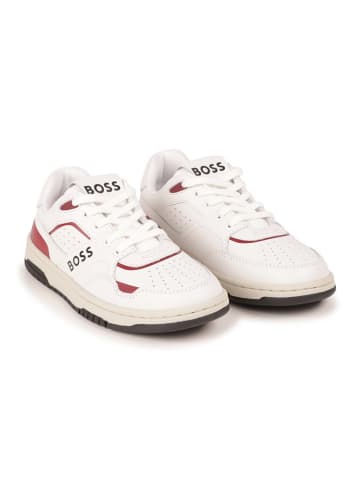 Hugo Boss Kids Leder-Sneakers in Creme