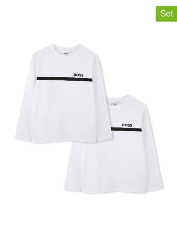 Hugo Boss Kids 2er-Set: Longsleeves in Weiß
