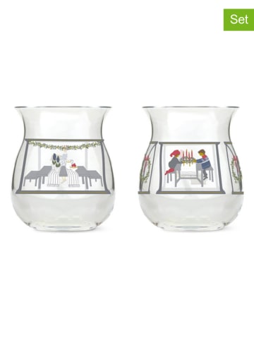 Rosendahl 2er-Set: Windlichter ''Holmegaard Christmas'' in Bunt - (H)7,5 cm