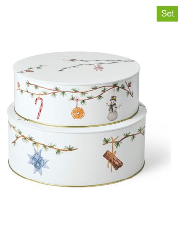 Rosendahl 2-delige set: opbergboxen "Hammershøi Christmas'' wit