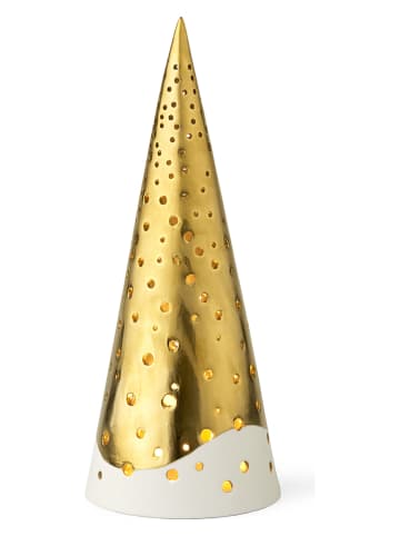 Kähler Theelichthouder "Nobili" goudkleurig - (H)25,5 cm