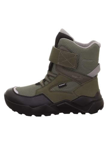 superfit Skórzane botki zimowe "Rocket" w kolorze khaki