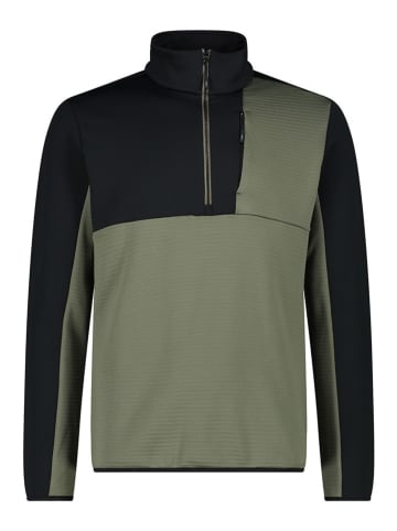 CMP Fleecepullover in Grün/ Schwarz