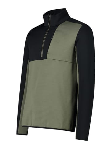 CMP Fleecepullover in Grün/ Schwarz
