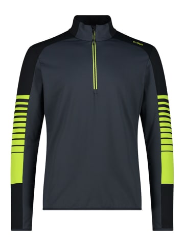 CMP Fleecepullover in Grau/ Limette/ Schwarz