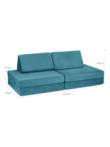 Funzy Spielsofa "Mini Funzy" in Türkis - (B)130 x (H)65 x (T)21 cm
