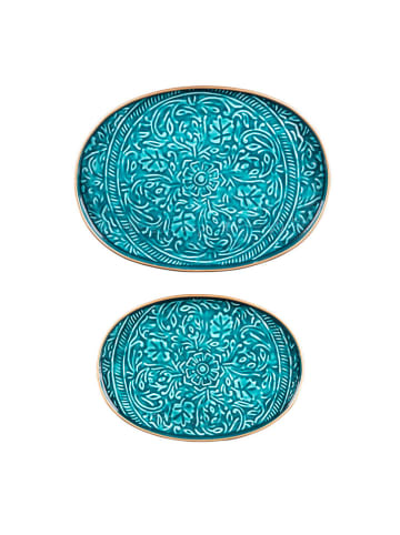 TABLE PASSION 2er-Set: Servierplatten ''Tosca'' in Blau