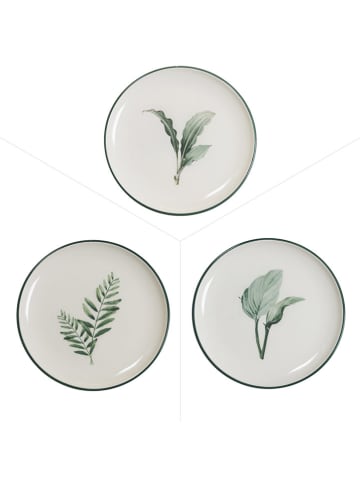 TABLE PASSION 3-delige set: onderborden "Floralia" wit/groen - Ø 27 cm