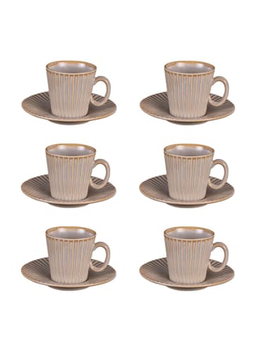 TABLE PASSION 6-delige set: koffiekoppen "Liv" beige - 90 ml