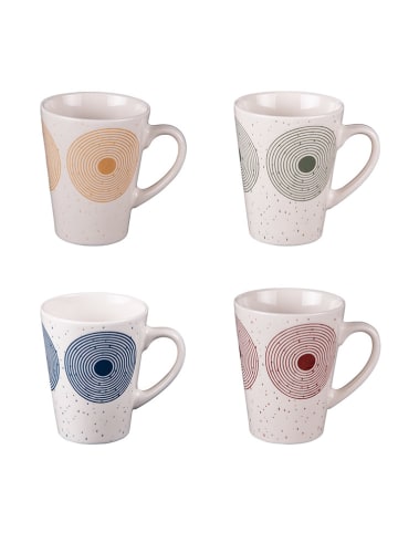 TABLE PASSION 4-delige set: koppen "Rio" wit/meerkleurig - 280 ml