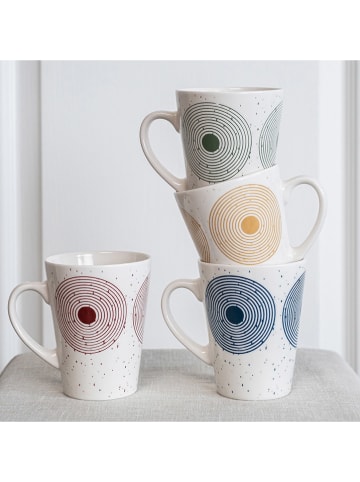 TABLE PASSION 4-delige set: koppen "Rio" wit/meerkleurig - 280 ml