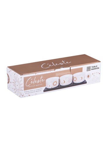 TABLE PASSION 4-delige serveerset "Celeste" wit/goudkleurig - (B)32 x (H)7 x (D)10 cm