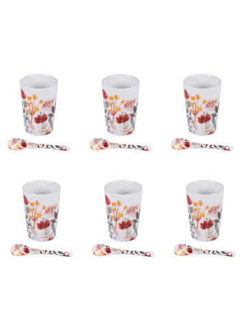TABLE PASSION 12tlg. Set: Becher ''Flor'' in Weiß/ Bunt - (H)8 x Ø 6 cm