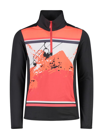 CMP Fleecepullover in Orange/ Schwarz