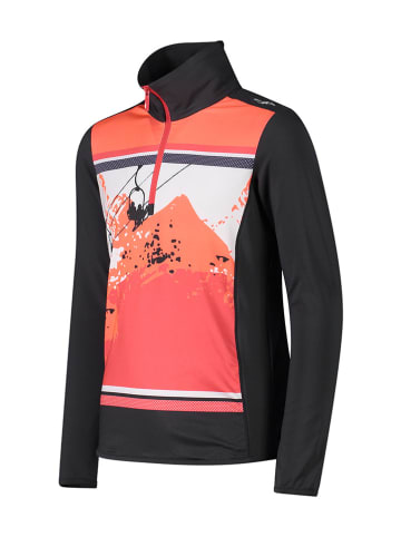 CMP Fleecepullover in Orange/ Schwarz