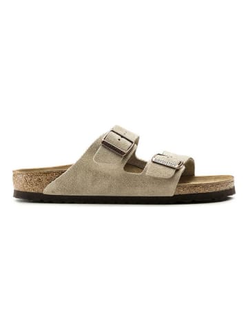 Birkenstock Leder-Pantoletten "Arizona" in Beige