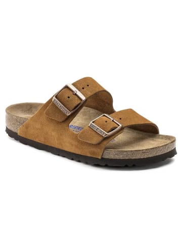 Birkenstock Leren slippers "Arizona" lichtbruin