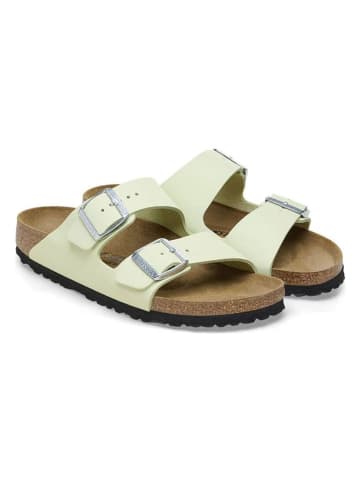 Birkenstock Skórzane klapki "Arizona" w kolorze zielonym