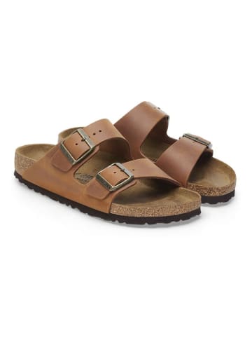 Birkenstock Leren slippers "Arizona" lichtbruin