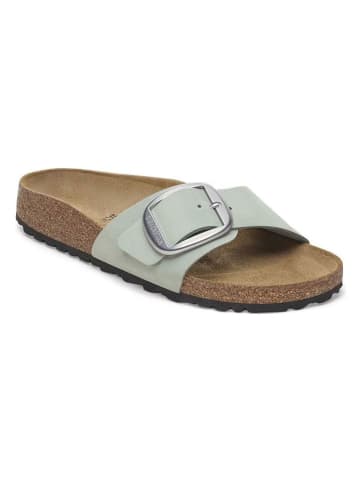 Birkenstock Skórzane klapki "Madrid" w kolorze zielonym