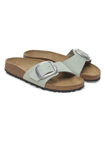 Birkenstock Skórzane klapki "Madrid" w kolorze zielonym
