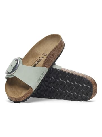 Birkenstock Skórzane klapki "Madrid" w kolorze zielonym