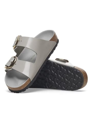 Birkenstock Leder-Pantoletten "Arizona" in Grau