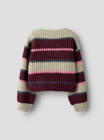 name it Trui "Psubia" beige/bordeaux/lichtroze