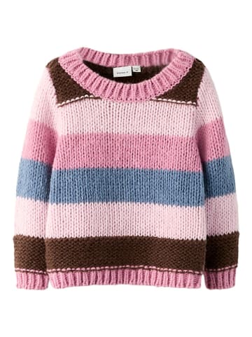 name it Sweter "Poronja" w kolorze szaroróżowo-brązowo-błękitnym