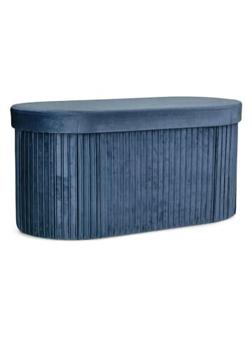 Bizzotto Aufbewahrungshocker ''Jocelyn'' in Dunkelblau - (B)76 x (H)38 x (T)38 cm
