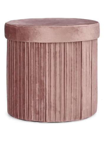 Bizzotto Hocker "Jocelyn" w kolorze jasnoróżowym ze schowkiem - wys. 38 x Ø 38 cm