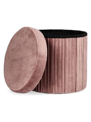Bizzotto Hocker "Jocelyn" w kolorze jasnoróżowym ze schowkiem - wys. 38 x Ø 38 cm